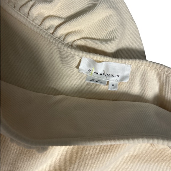 Anthropologie One Shoulder Ruffle Top Women’s Size Small Cream Long Sleeve - Picture 6 of 6